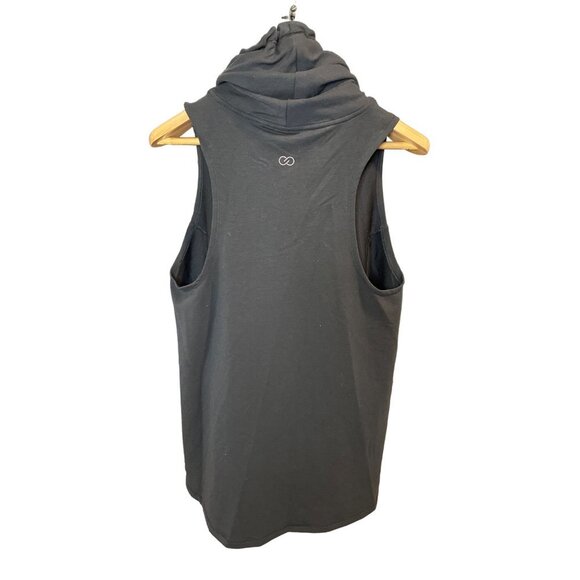 Calia Black Long Drawstring Neck Pullover Sleeveless Tunic Top Sz L - Picture 2 of 9